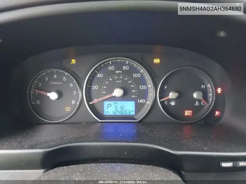 5NMSH4AG2AH364880 2010 Hyundai Santa Fe Se