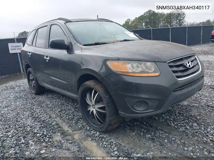 5NMSG3ABXAH340117 2010 Hyundai Santa Fe Gls