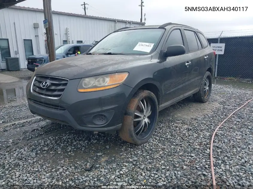 5NMSG3ABXAH340117 2010 Hyundai Santa Fe Gls