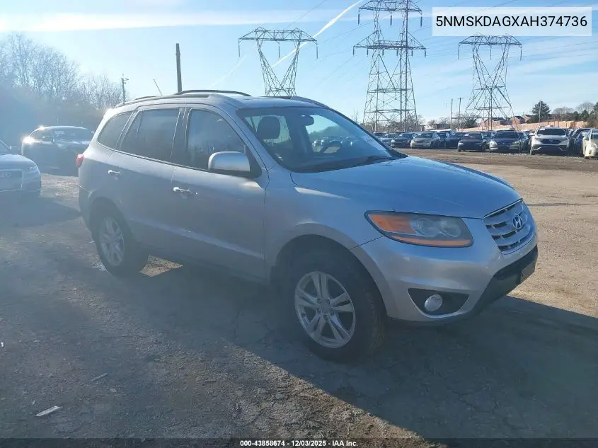 5NMSKDAGXAH374736 2010 Hyundai Santa Fe Limited V6