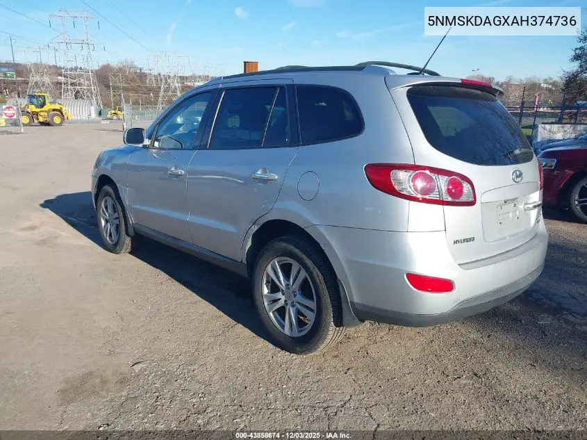 5NMSKDAGXAH374736 2010 Hyundai Santa Fe Limited V6