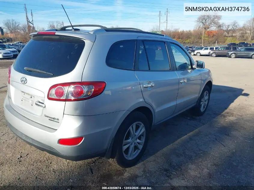 5NMSKDAGXAH374736 2010 Hyundai Santa Fe Limited V6