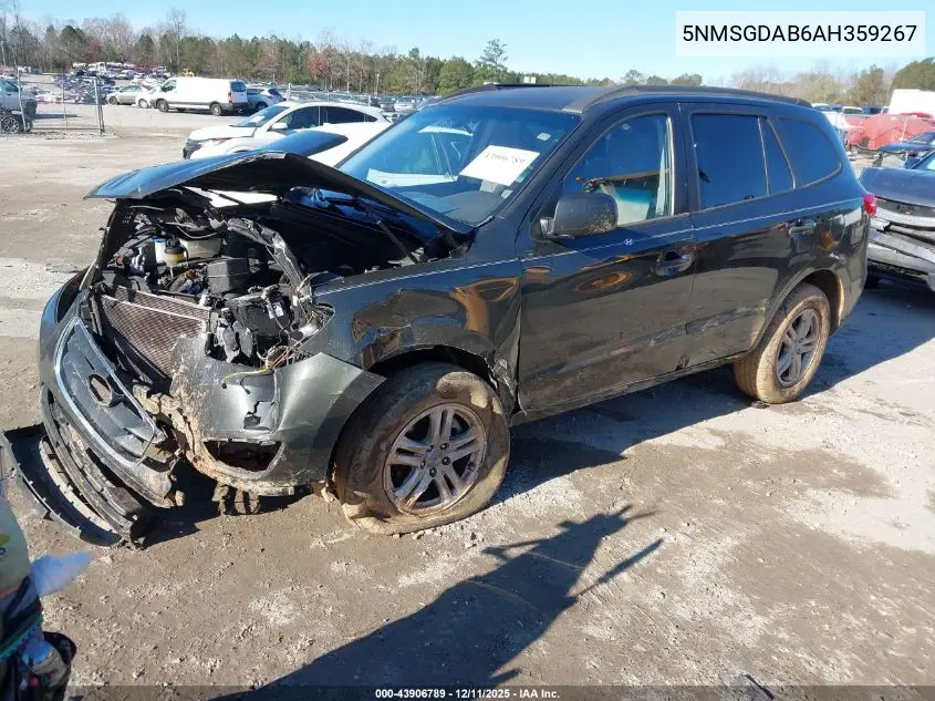 5NMSGDAB6AH359267 2010 Hyundai Santa Fe Gls