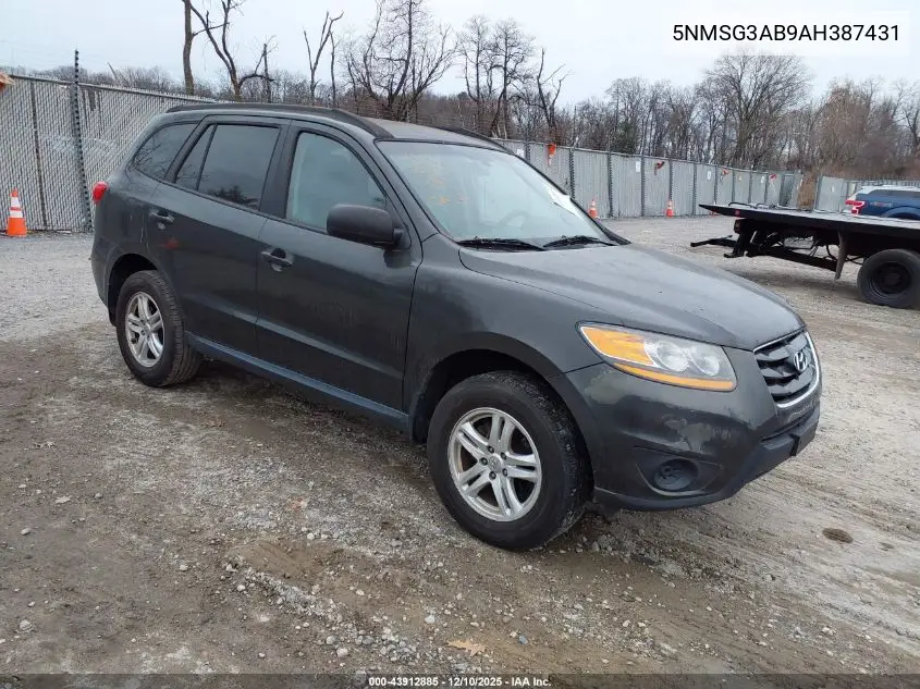 5NMSG3AB9AH387431 2010 Hyundai Santa Fe Gls