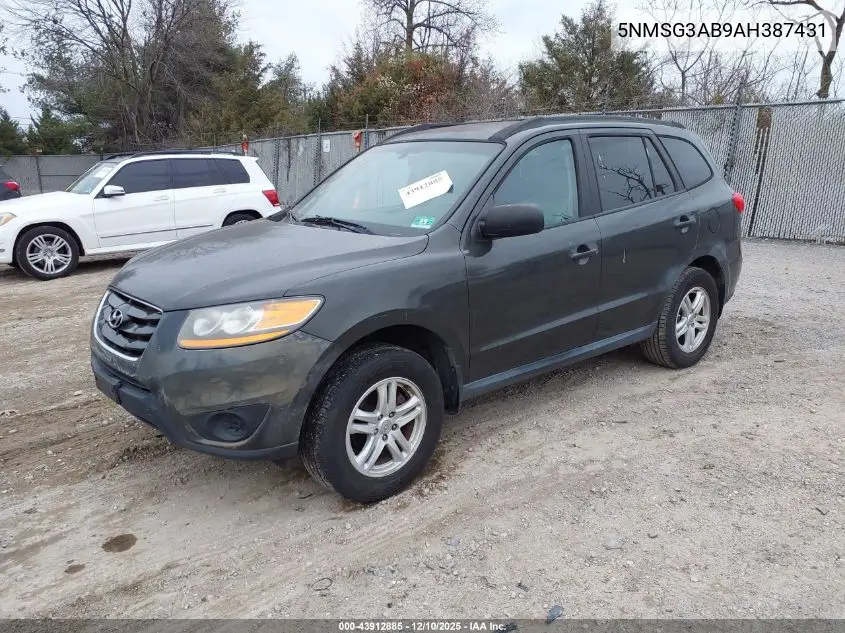 5NMSG3AB9AH387431 2010 Hyundai Santa Fe Gls