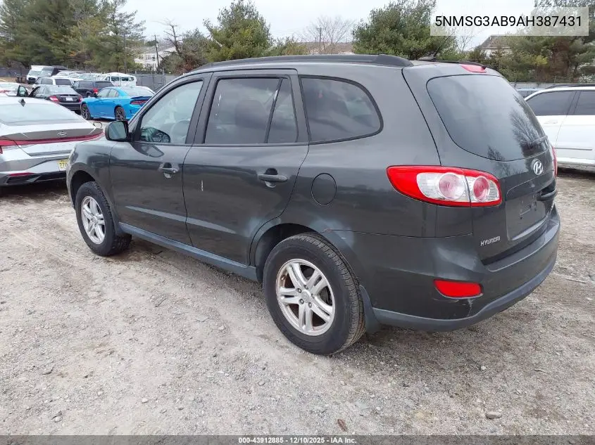 5NMSG3AB9AH387431 2010 Hyundai Santa Fe Gls