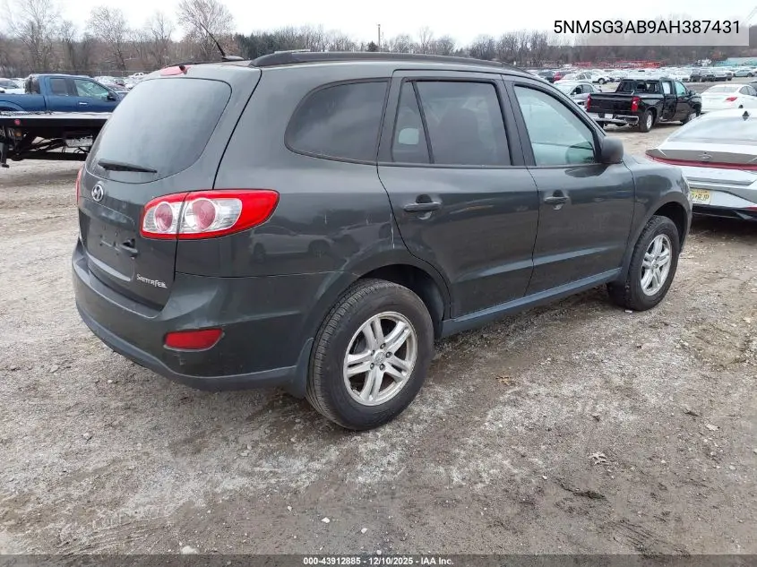 5NMSG3AB9AH387431 2010 Hyundai Santa Fe Gls