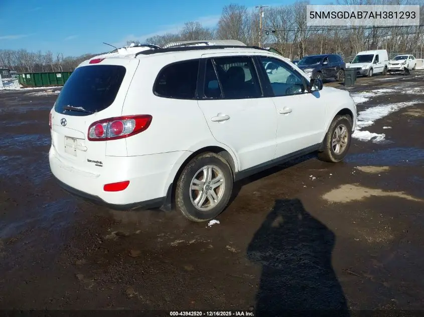 5NMSGDAB7AH381293 2010 Hyundai Santa Fe Gls