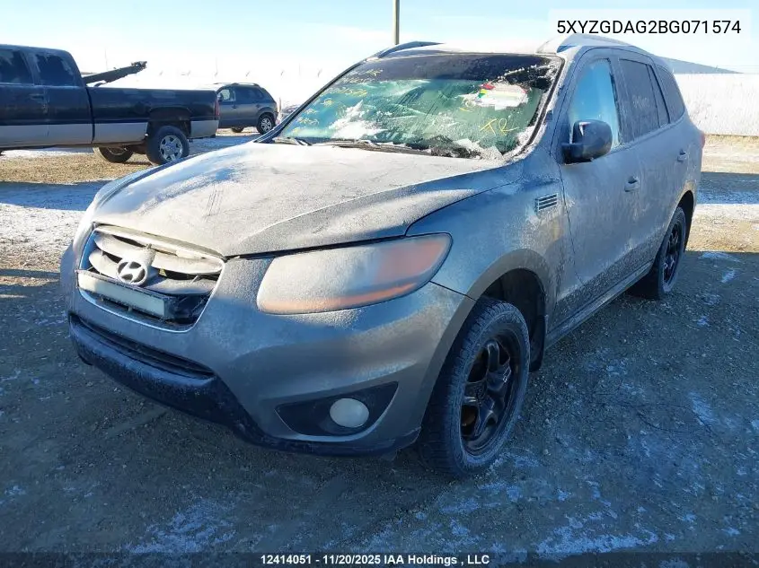 5XYZGDAG2BG071574 2011 Hyundai Santa Fe Gls