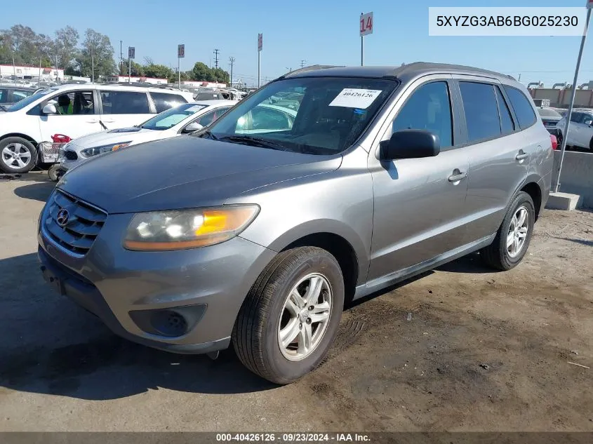 2011 Hyundai Santa Fe Gls VIN: 5XYZG3AB6BG025230 Lot: 40426126