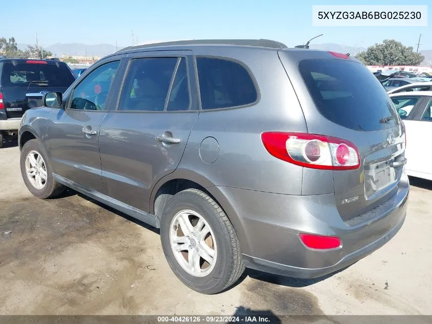 2011 Hyundai Santa Fe Gls VIN: 5XYZG3AB6BG025230 Lot: 40426126