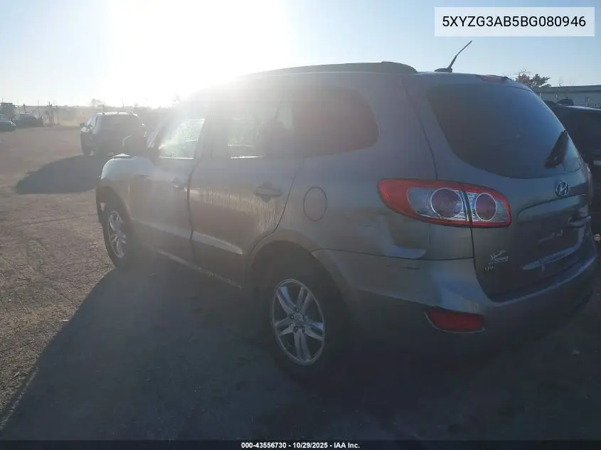 5XYZG3AB5BG080946 2011 Hyundai Santa Fe Gls