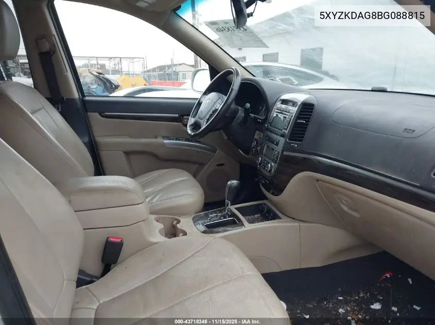 5XYZKDAG8BG088815 2011 Hyundai Santa Fe Limited V6