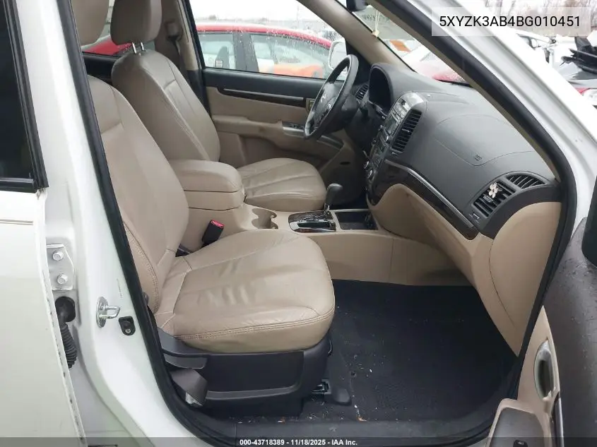 5XYZK3AB4BG010451 2011 Hyundai Santa Fe Limited