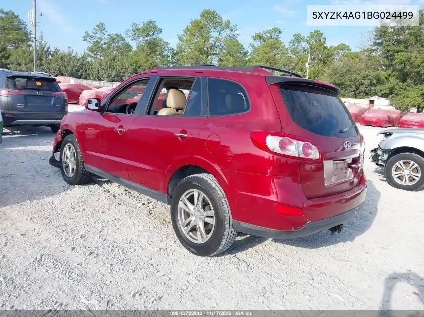 5XYZK4AG1BG024499 2011 Hyundai Santa Fe Limited V6