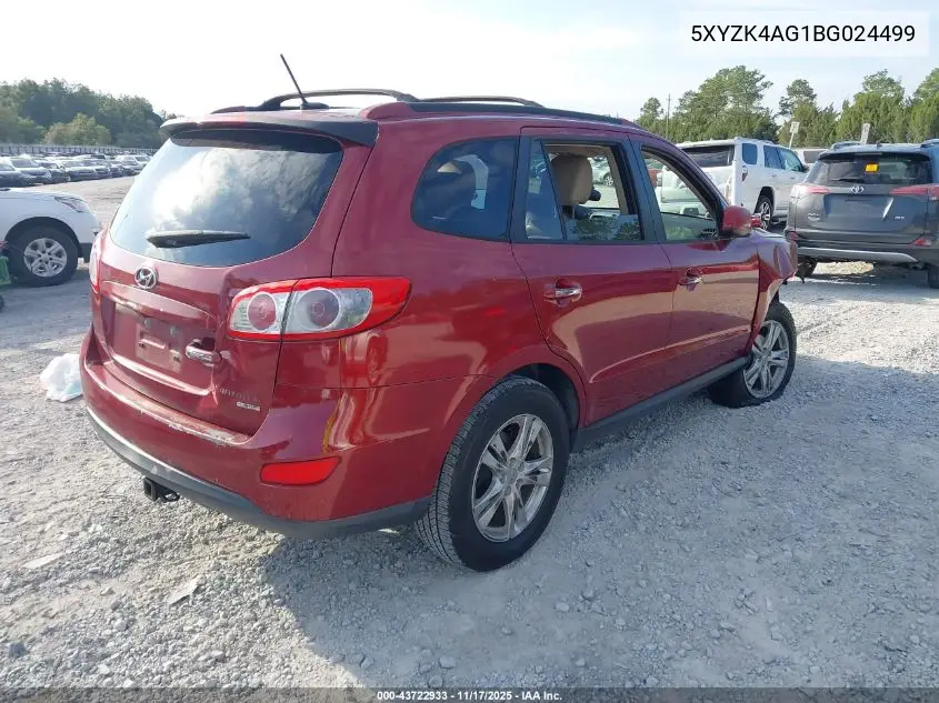 5XYZK4AG1BG024499 2011 Hyundai Santa Fe Limited V6