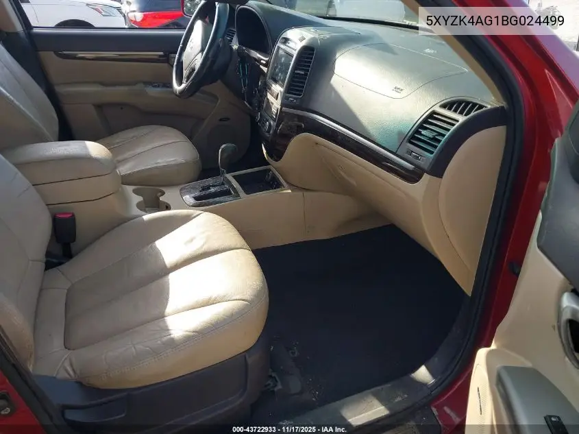 5XYZK4AG1BG024499 2011 Hyundai Santa Fe Limited V6