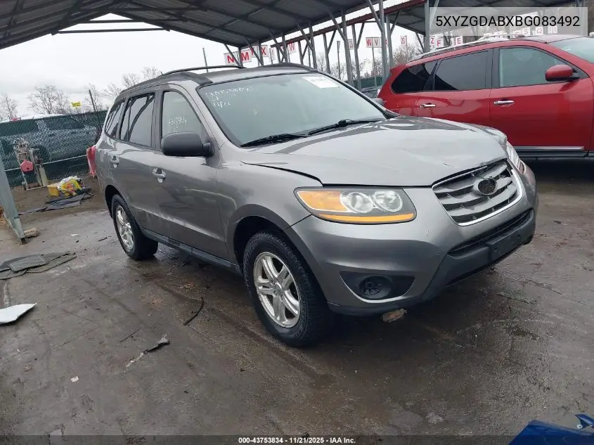 5XYZGDABXBG083492 2011 Hyundai Santa Fe Gls