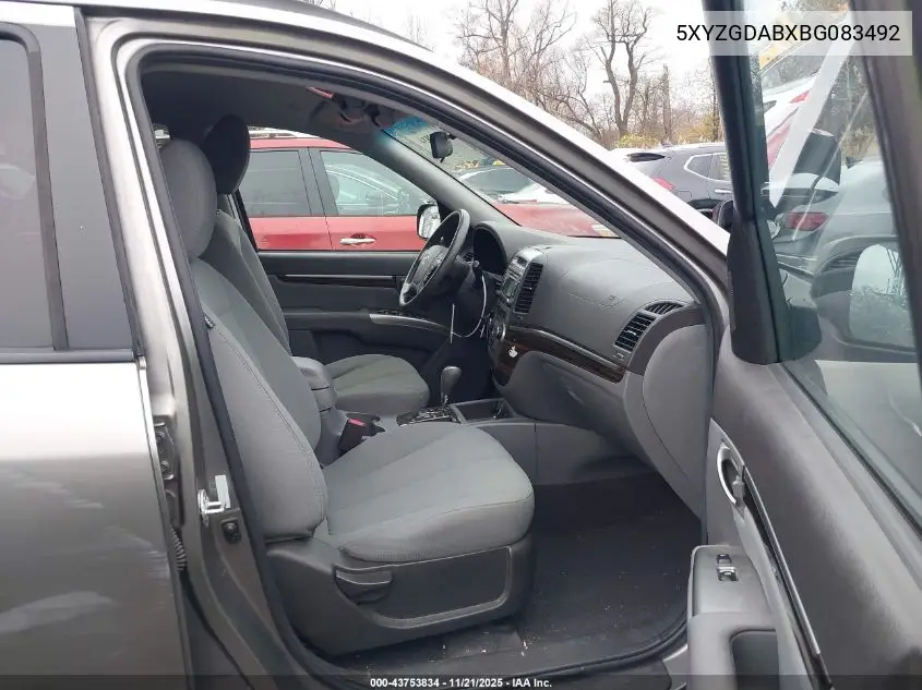 5XYZGDABXBG083492 2011 Hyundai Santa Fe Gls