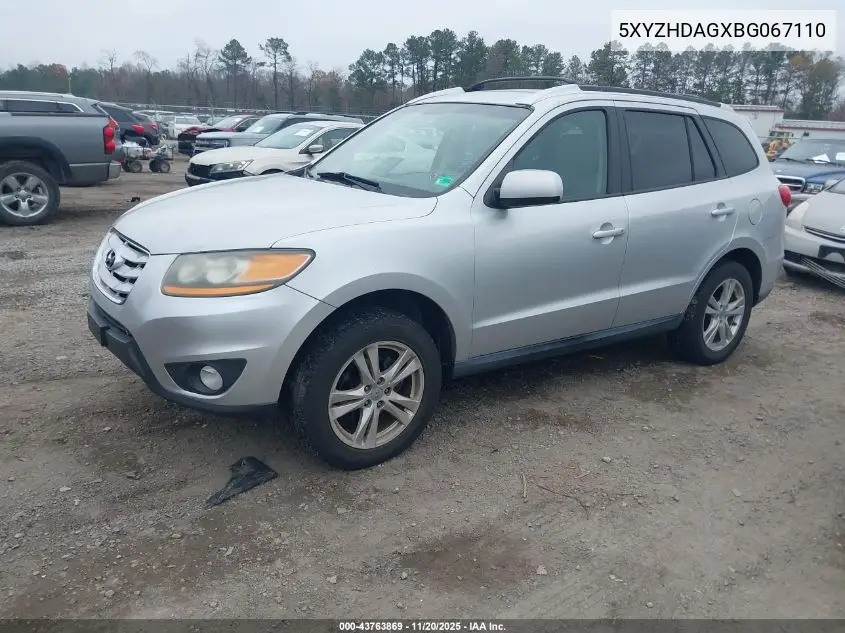 5XYZHDAGXBG067110 2011 Hyundai Santa Fe Se