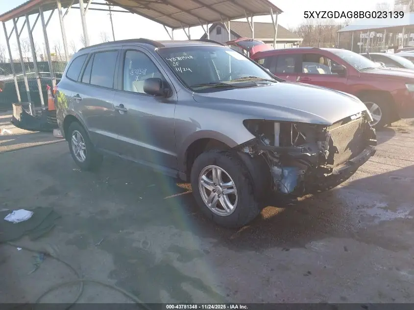 5XYZGDAG8BG023139 2011 Hyundai Santa Fe Gls V6