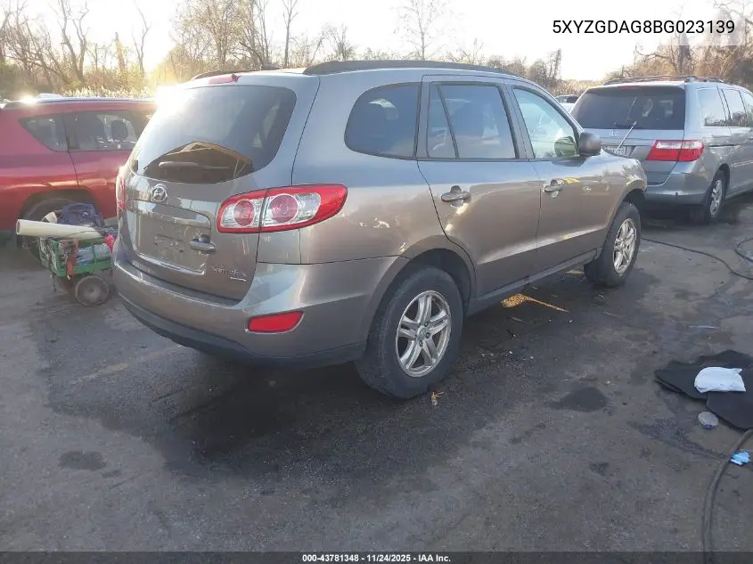 5XYZGDAG8BG023139 2011 Hyundai Santa Fe Gls V6