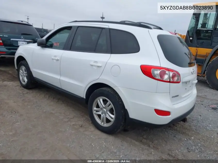 5XYZGDAB8BG023890 2011 Hyundai Santa Fe Gls