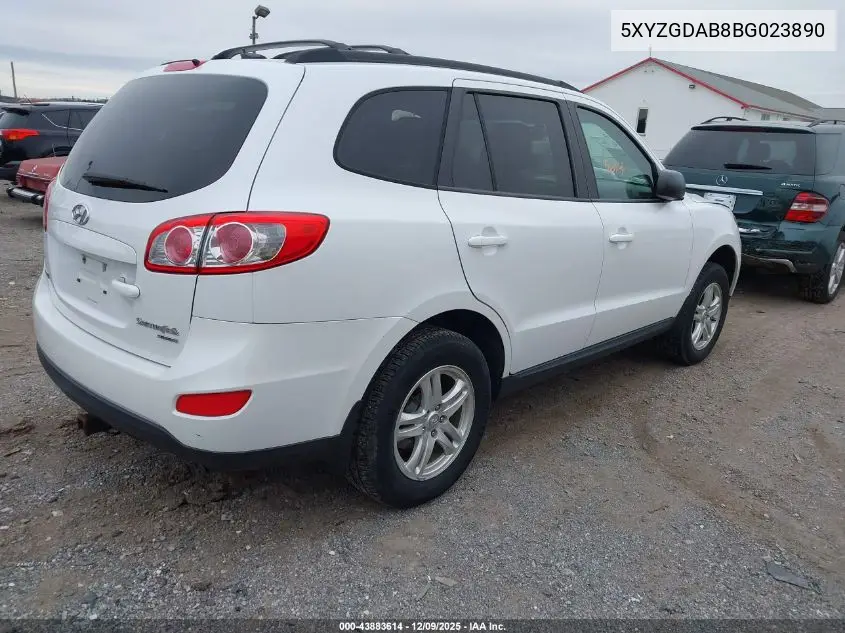 5XYZGDAB8BG023890 2011 Hyundai Santa Fe Gls
