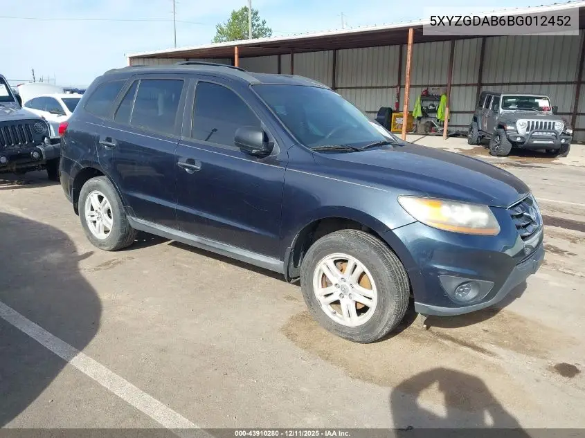 5XYZGDAB6BG012452 2011 Hyundai Santa Fe Gls