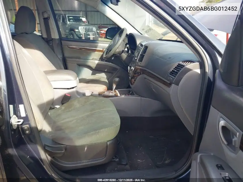 5XYZGDAB6BG012452 2011 Hyundai Santa Fe Gls