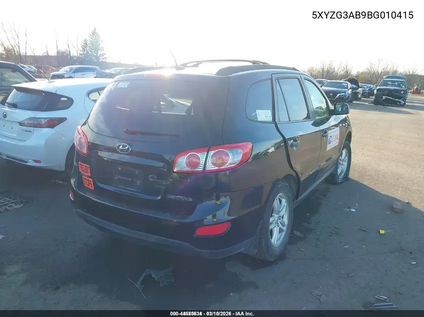 5XYZG3AB9BG010415 2011 Hyundai Santa Fe Gls
