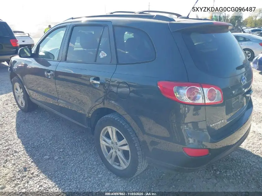 5XYZKDAG0CG096487 2012 Hyundai Santa Fe Limited V6