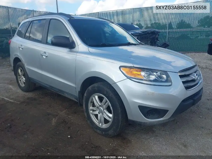 5XYZG3AB8CG155558 2012 Hyundai Santa Fe Gls