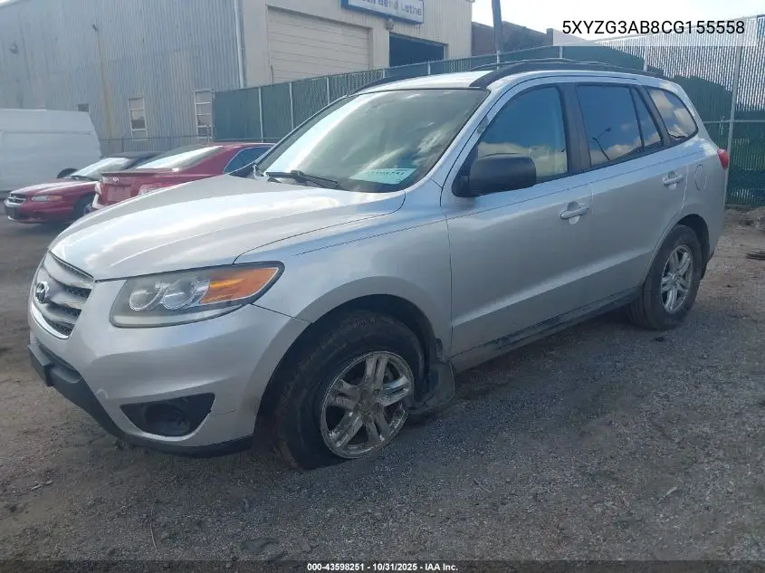 5XYZG3AB8CG155558 2012 Hyundai Santa Fe Gls