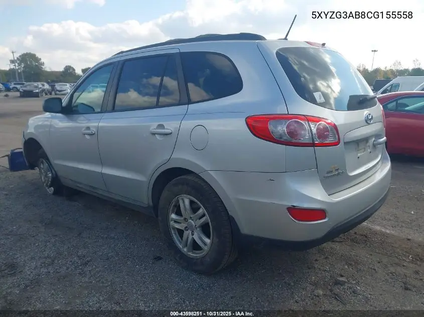 5XYZG3AB8CG155558 2012 Hyundai Santa Fe Gls