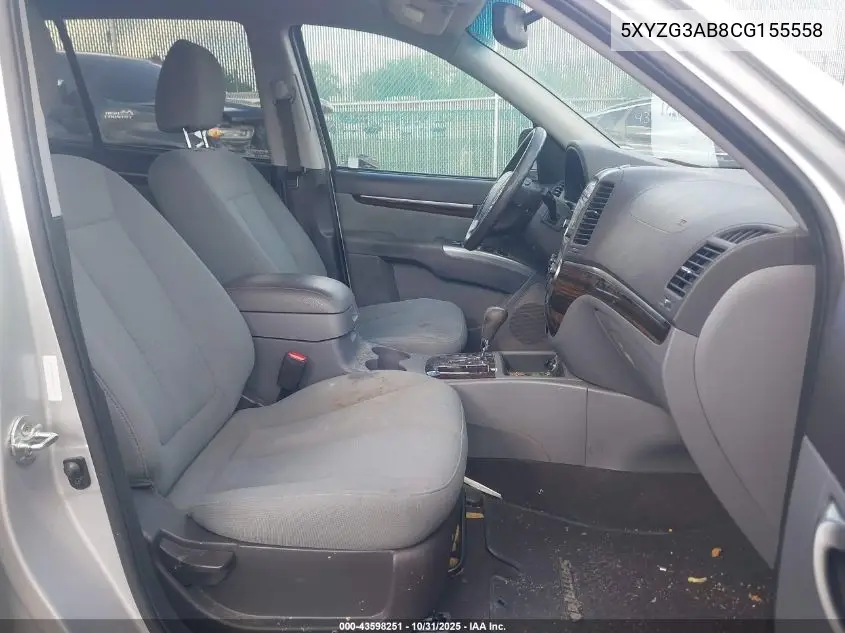 5XYZG3AB8CG155558 2012 Hyundai Santa Fe Gls