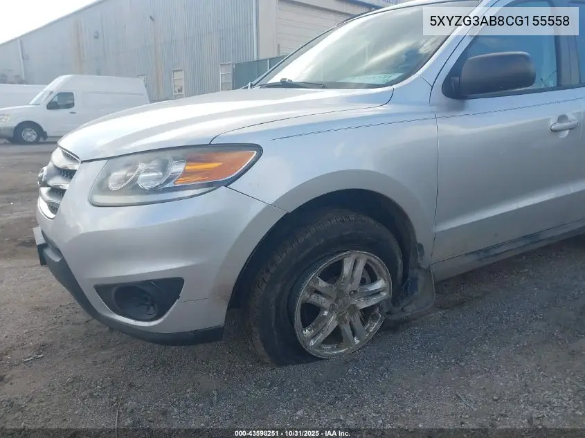 5XYZG3AB8CG155558 2012 Hyundai Santa Fe Gls