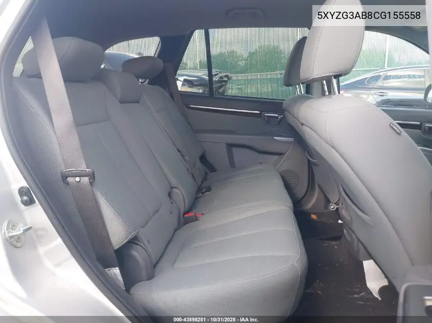 5XYZG3AB8CG155558 2012 Hyundai Santa Fe Gls