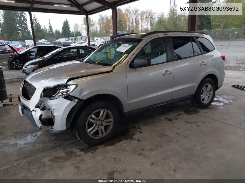 5XYZG3AB8CG093692 2012 Hyundai Santa Fe Gls