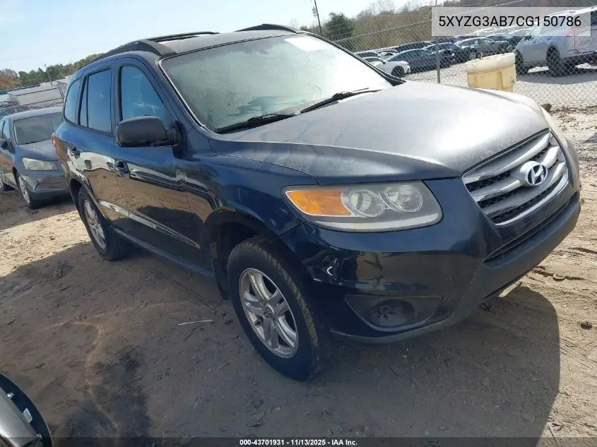 5XYZG3AB7CG150786 2012 Hyundai Santa Fe Gls