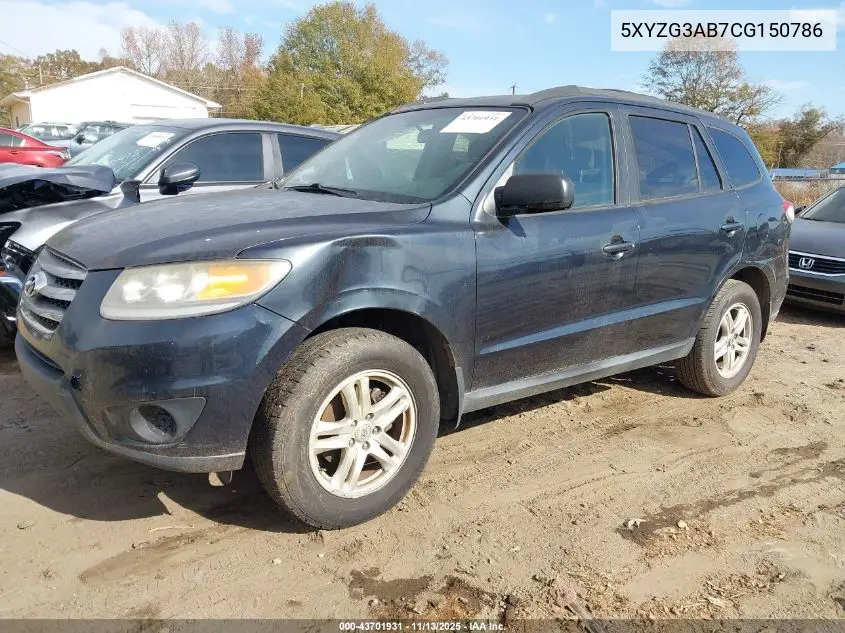 5XYZG3AB7CG150786 2012 Hyundai Santa Fe Gls