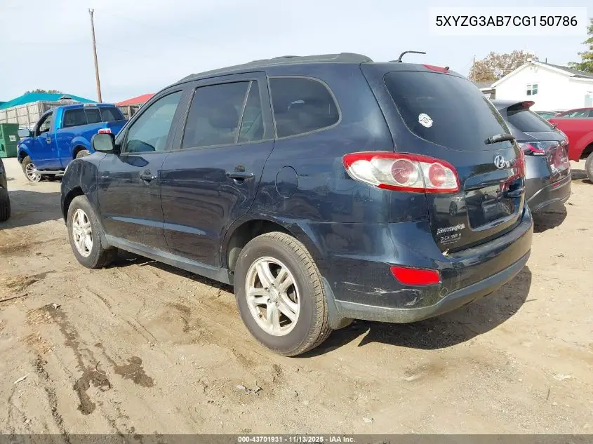 5XYZG3AB7CG150786 2012 Hyundai Santa Fe Gls