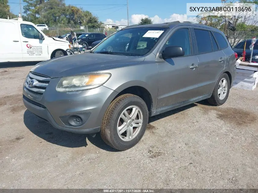5XYZG3AB8CG113696 2012 Hyundai Santa Fe Gls