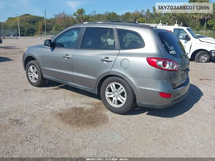 5XYZG3AB8CG113696 2012 Hyundai Santa Fe Gls