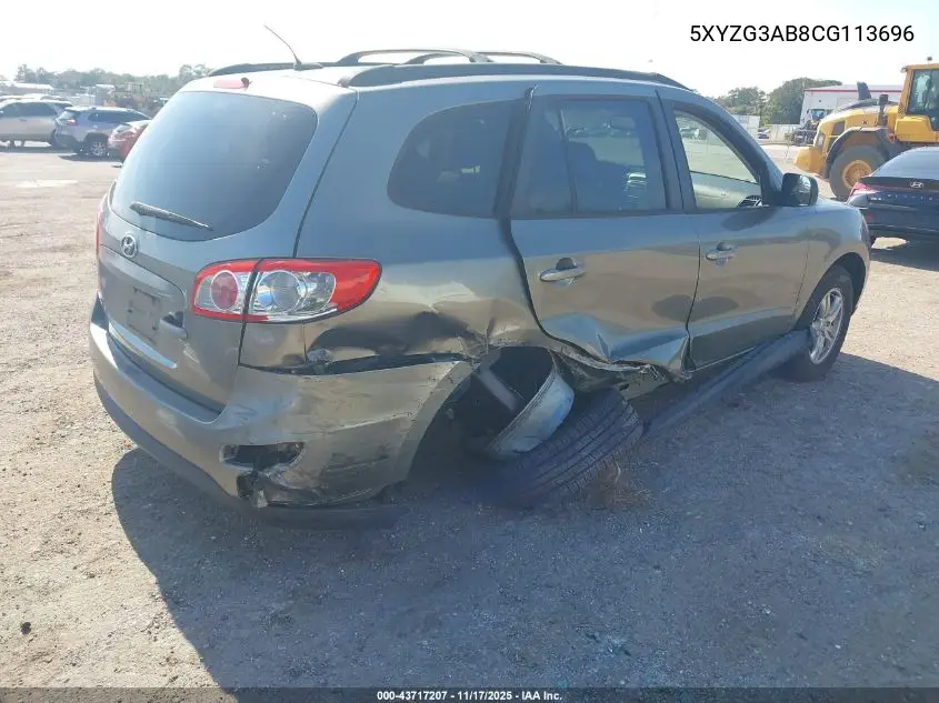 5XYZG3AB8CG113696 2012 Hyundai Santa Fe Gls