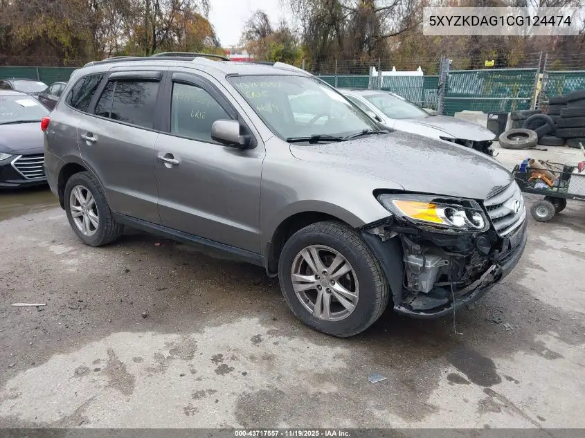 5XYZKDAG1CG124474 2012 Hyundai Santa Fe Limited V6