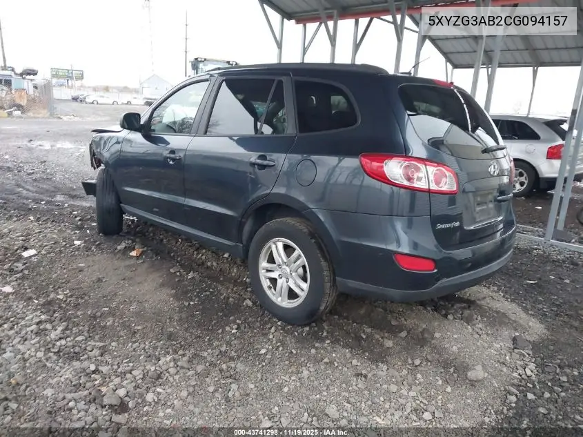 5XYZG3AB2CG094157 2012 Hyundai Santa Fe Gls