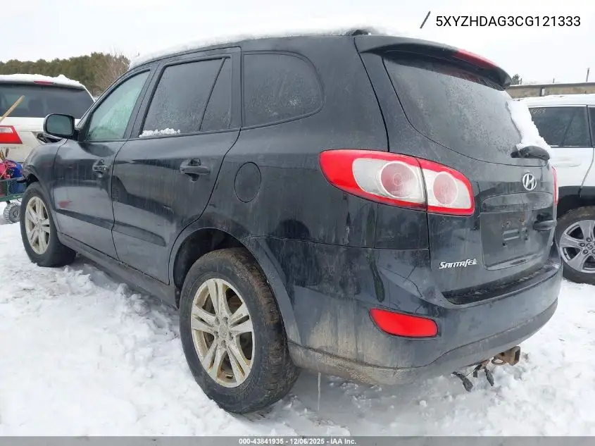 5XYZHDAG3CG121333 2012 Hyundai Santa Fe Se