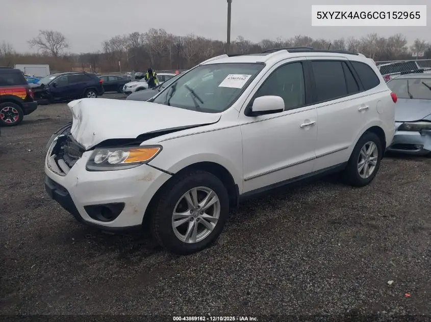 5XYZK4AG6CG152965 2012 Hyundai Santa Fe Limited V6