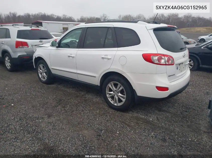 5XYZK4AG6CG152965 2012 Hyundai Santa Fe Limited V6